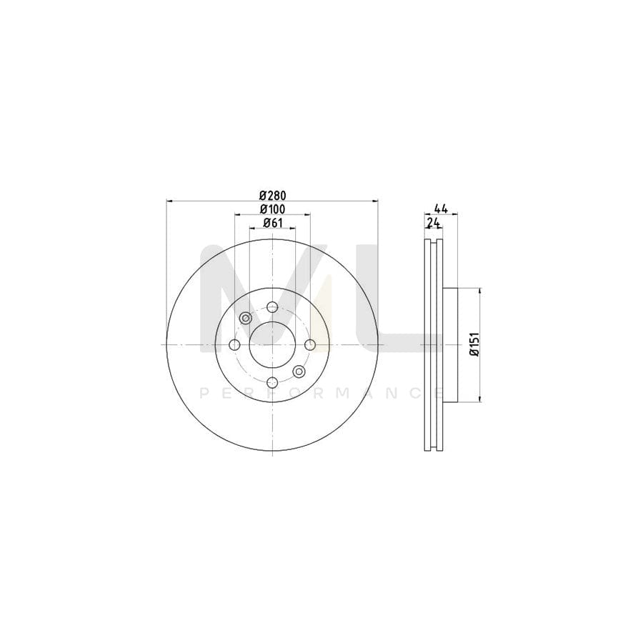 TEXTAR 92113900 Brake Disc Externally Vented, without wheel hub, without wheel studs  - 1 piece