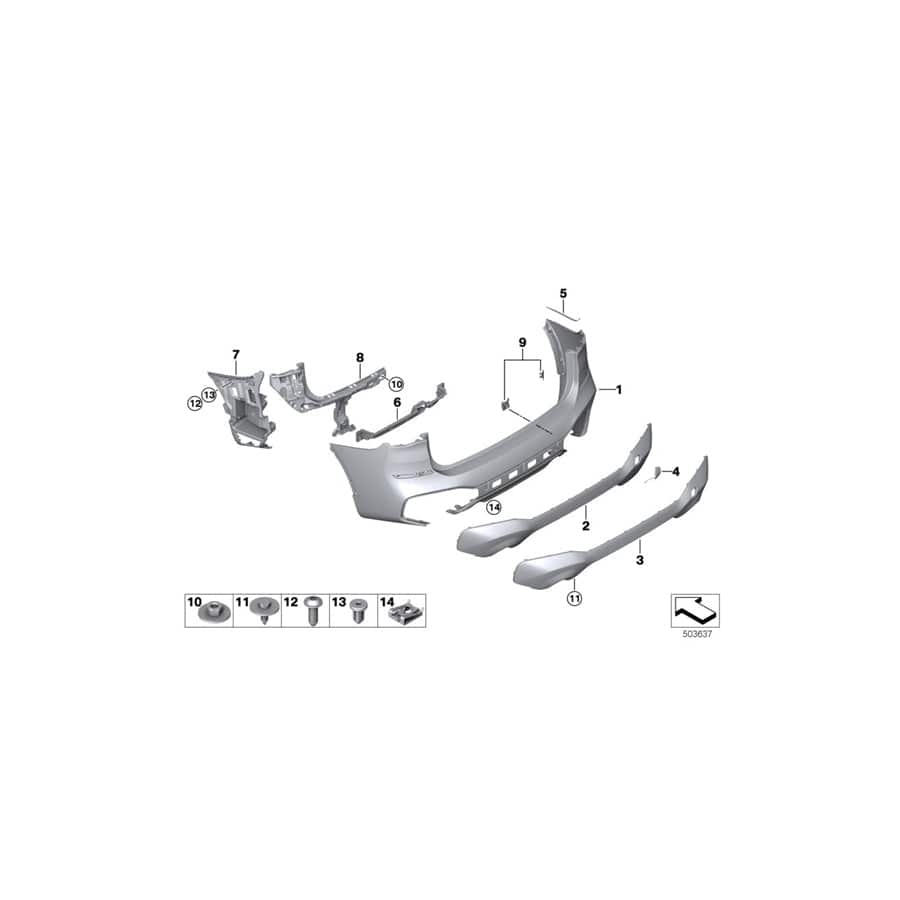 Genuine BMW 51128075871 F48 Trim Panel, Bumper, Rear, Bottom M DARKSHADOW (Inc. X1 25dX, X1 28iX & X1 18d)