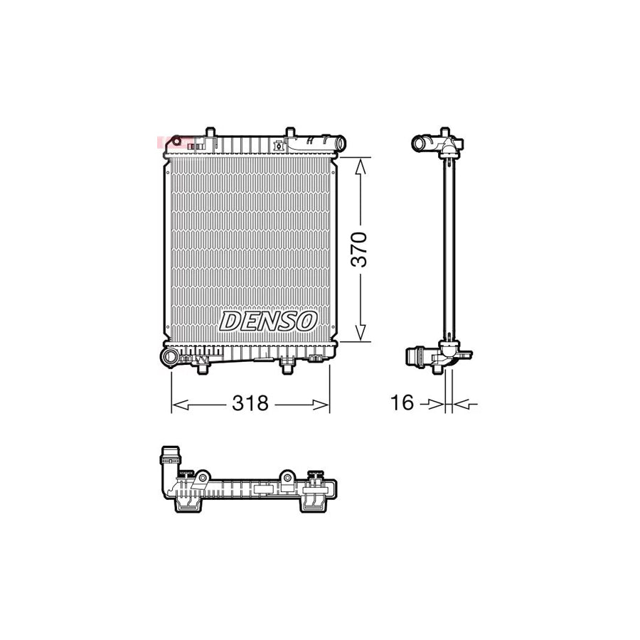 DENSO DRM07062 Engine Radiator for Peugeot 108 Hatchback