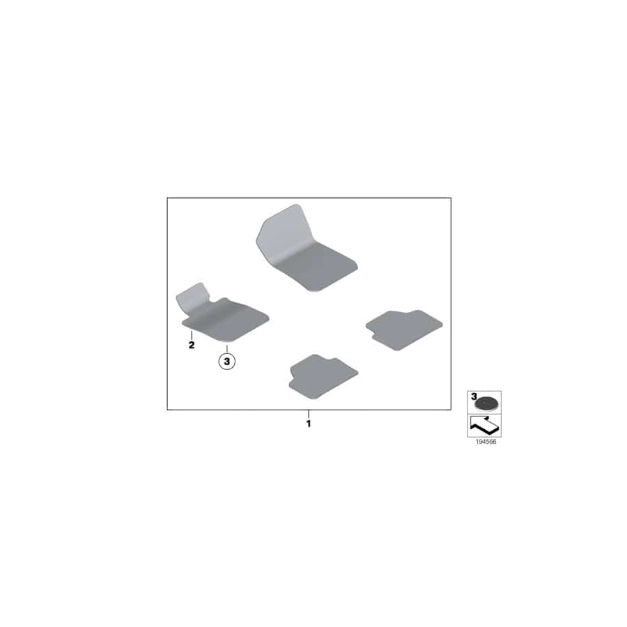 Genuine BMW 51477449446 F25 F26 Floor Mat Velours Driver Side BEIGE (Inc. X3)