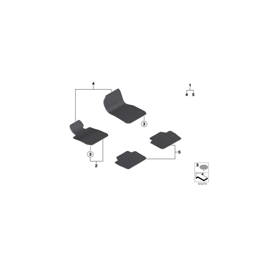 Genuine BMW 51477910632 F23 Set, Floor Mat Front ANTHRAZIT (Inc. 228iX, M240iX & M235iX)