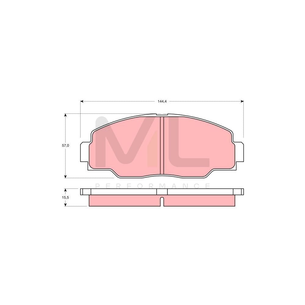 TRW Gdb1042 Brake Pad Set For Toyota Dyna Not Prepared For Wear Indicator