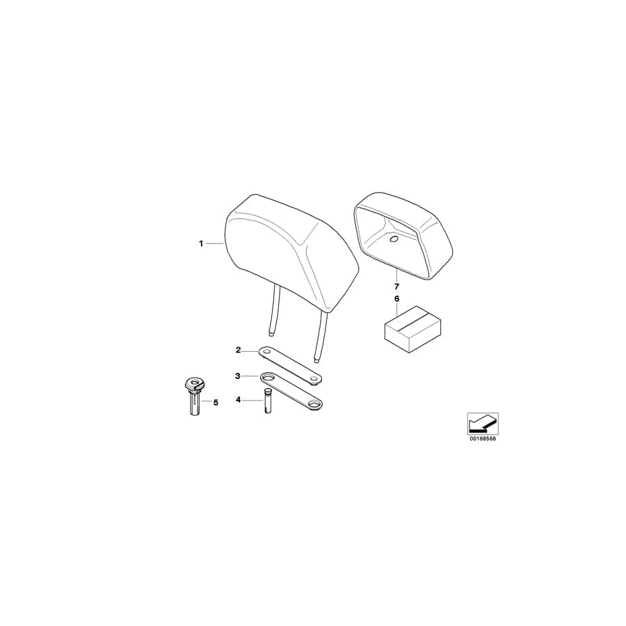 Genuine BMW 52109143898 E60 E61 Multi-Functional Headrest TABAK (Inc. 550i, 525d & 540i)