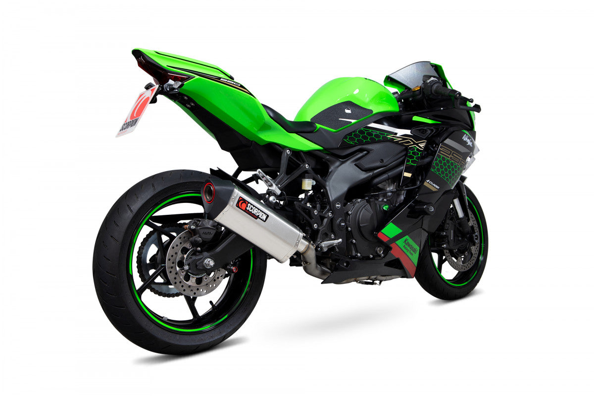 Scorpion RKA140SYSSEO Kawasaki Ninja ZX-25R Serket Parallel Full System  - Brushed Stainless Steel Sleeve | ML Performance UK UK