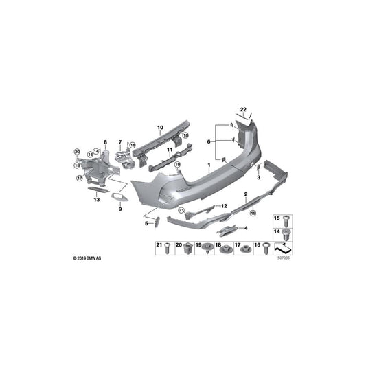 Genuine BMW 51128075447 F44 Bumper Trim Panel, Rear MPA (Inc. M235iX)