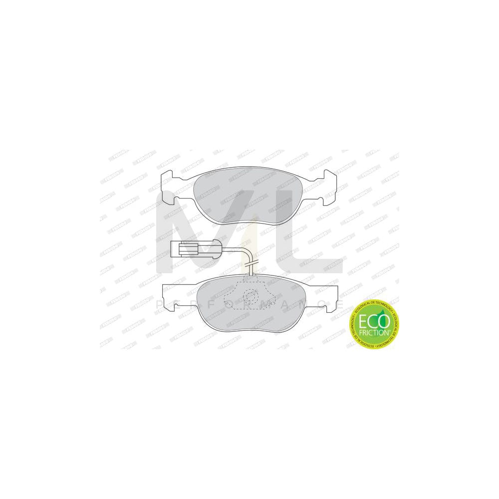Ferodo Premier Eco Friction FDB1040 Brake Pad Set Incl. Wear Warning Contact, With Piston Clip, Without Accessories