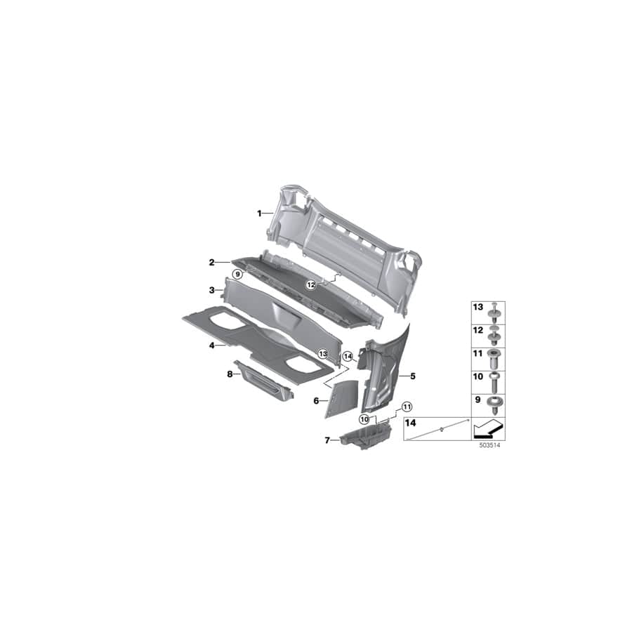 Genuine BMW 51477494232 I15 Removable Panel Storag.Compartment Front (Inc. i8)