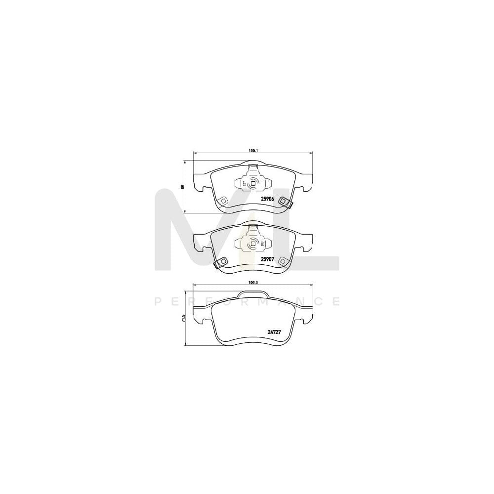 Hella 8DB 355 021-451 Brake Pad Set For Fiat 500L (351, 352) With Acoustic Wear Warning | ML Performance Car Parts