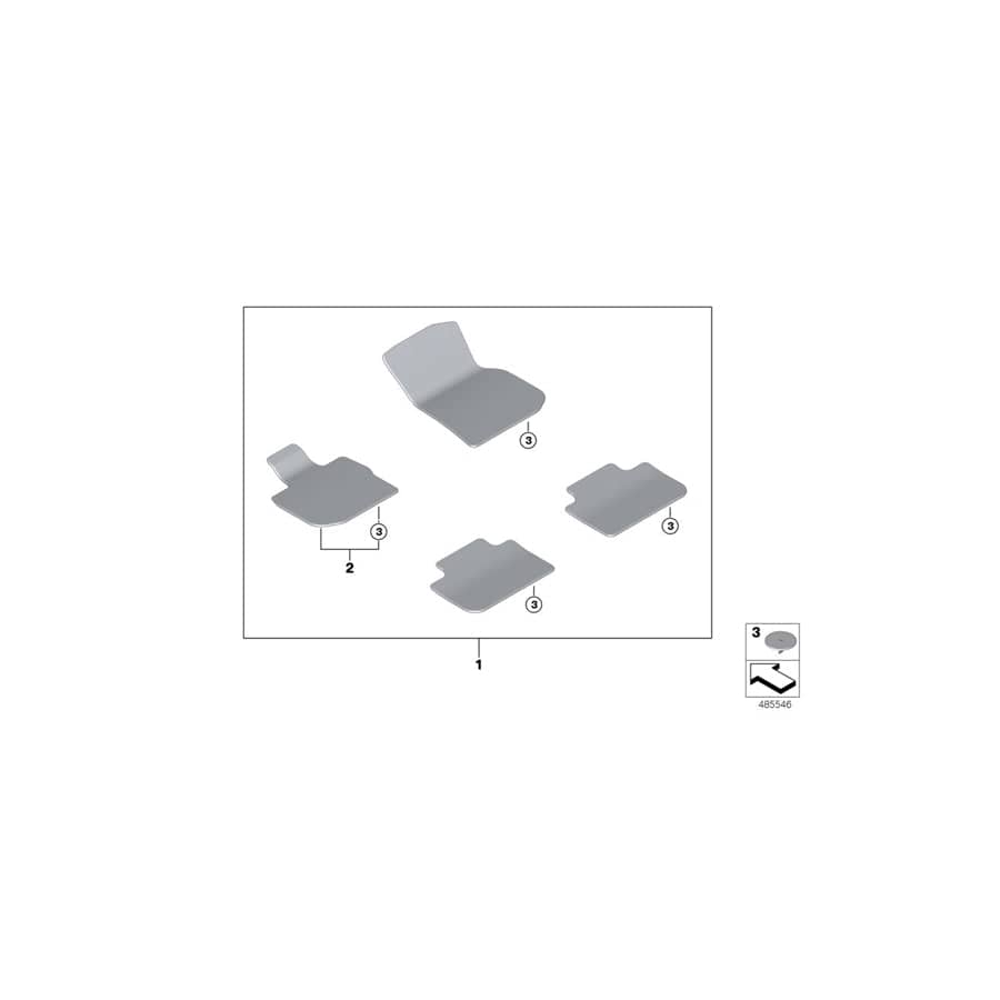 Genuine BMW 51477491450 G01 G02 Set Of Floor Mats Velours ANTHRAZIT (Inc. X3)