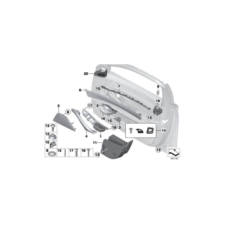 Genuine BMW 51417225895 F11 F10 Trim For Power Window, Left OYSTER (Inc. 528i, 523i & 535dX)