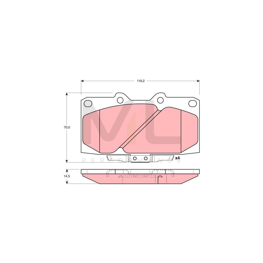 TRW Gdb3131 Brake Pad Set With Acoustic Wear Warning