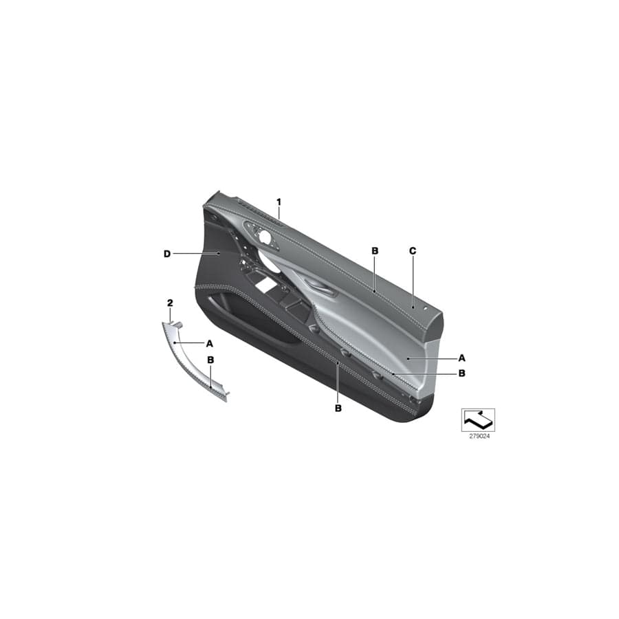 Genuine BMW 51417982233 F13 F12 Door Panel, Leather, Front Left INDIVIDUAL (Inc. 650iX 4.0, 640dX & 640i)