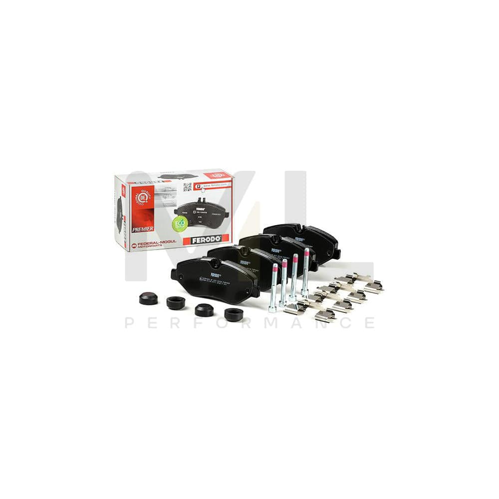 Ferodo Premier Eco Friction FVR4469 Brake Pad Set Prepared for Wear Indicator, With Bracket, With Brake Caliper Screws, With Accessories
