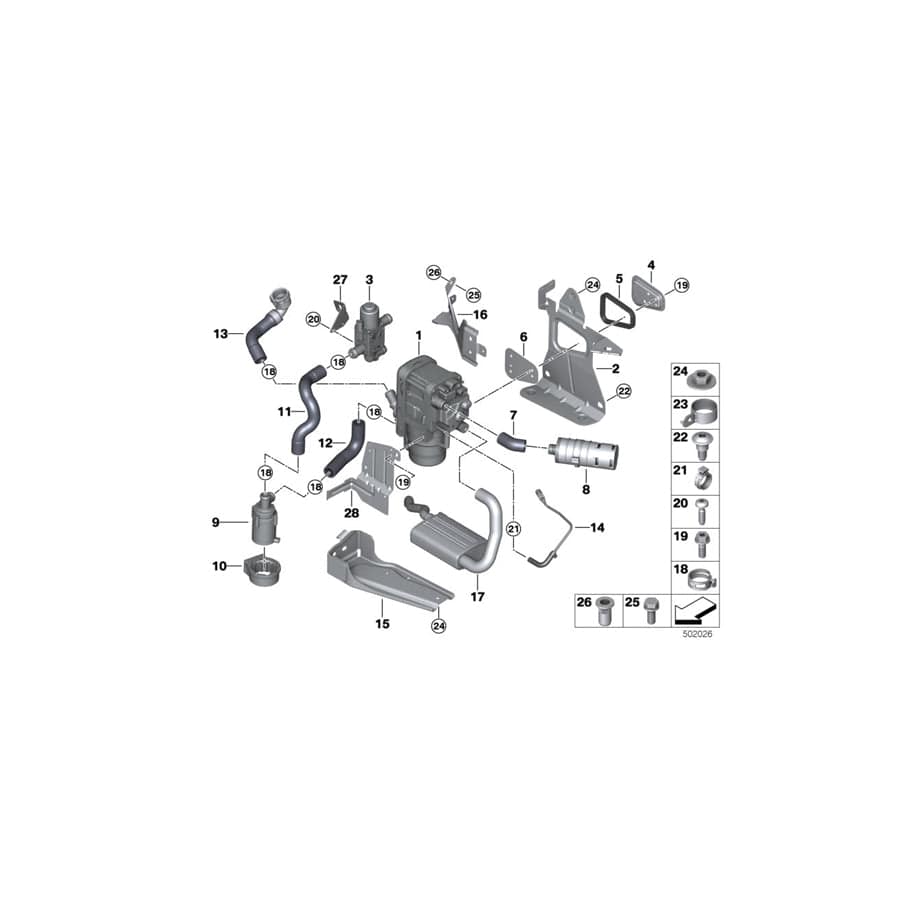 Genuine BMW 64129330835 G15 G02 G30 Bracket, Recirculation Pump, Aux. Heater (Inc. 330dX, X3 M40iX & X3 20i 1.6)