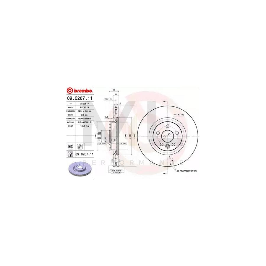 brembo-coated-disc-line-09-c207-11-brake-disc-internally-vented-coated-high-carbon
