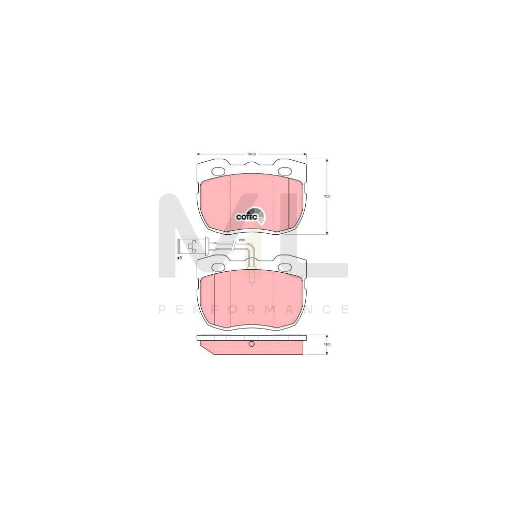 TRW Cotec Gdb1093 Brake Pad Set Incl. Wear Warning Contact