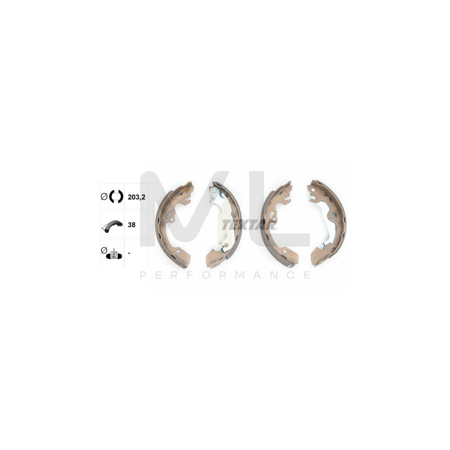 TEXTAR 91052500 Brake Shoe Set for FORD FOCUS with handbrake lever