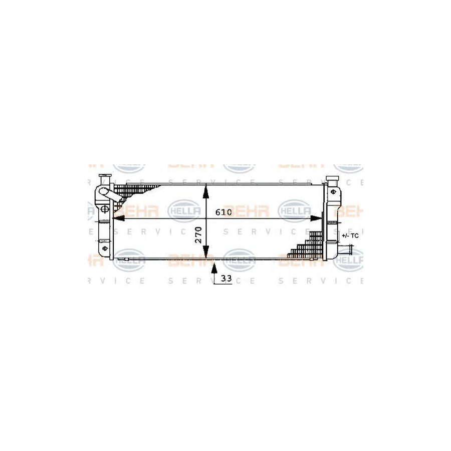 Hella 8MK 376 716-131 Engine Radiator For Peugeot 205