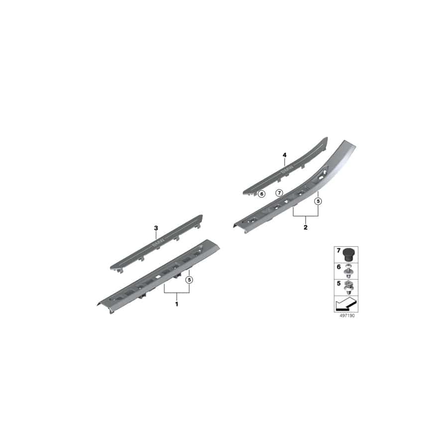 Genuine BMW 51477487743 G07 Insert Door Sill, Left Rear (Inc. X7 50iX, X7 30dX & X7 40iX)