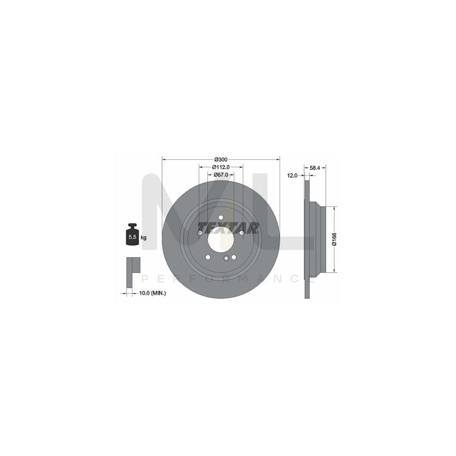 TEXTAR 92176500 Brake Disc Solid, without wheel hub, without wheel studs  - 1 piece