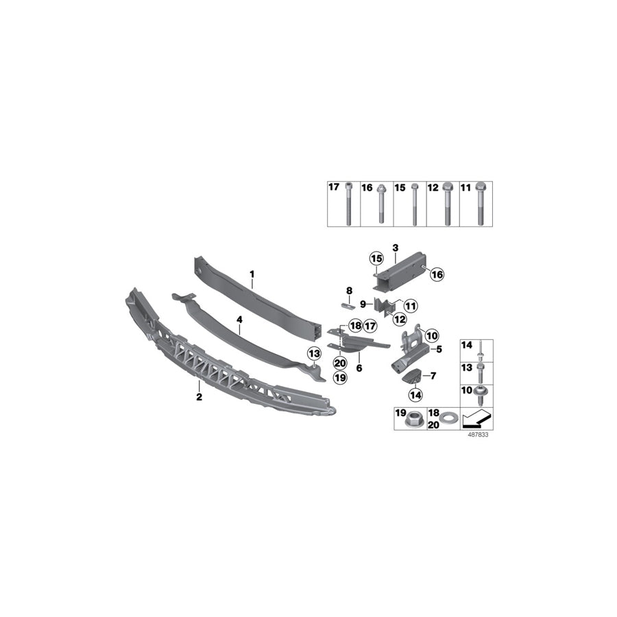 Genuine BMW 51628431781 Mount, Bumper, Front, Top (Inc. M4 GT4)
