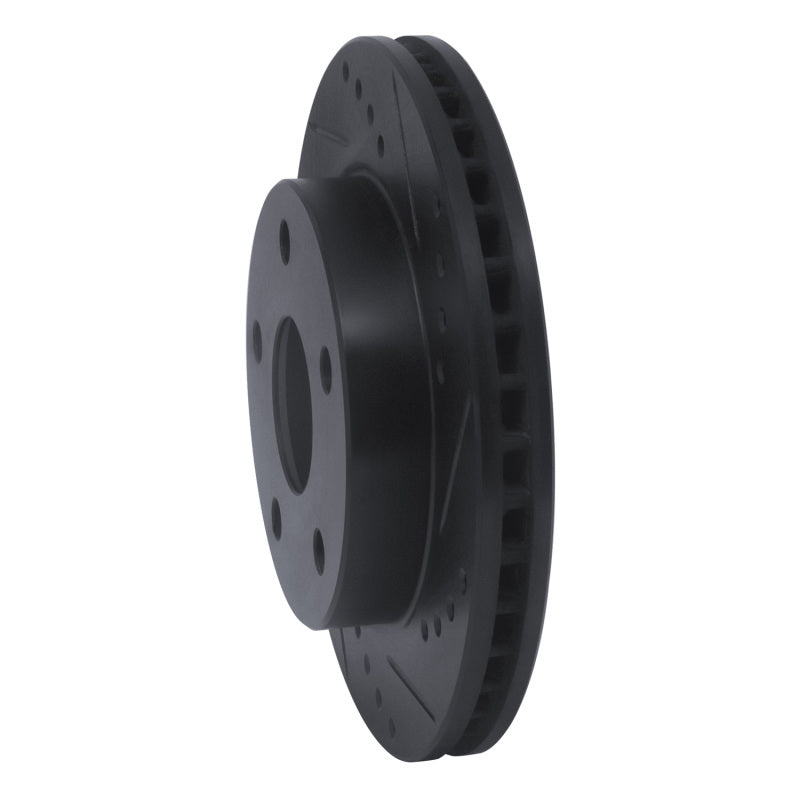 R1 Concepts R1 91-94 Toyota Previa Front Right Drilled & Slotted Black Brake Rotor