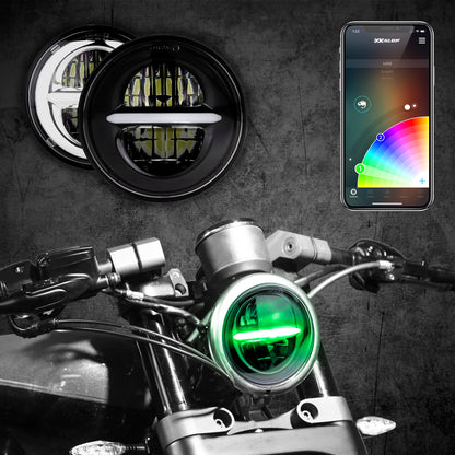 XKGLOW XK Glow Black Bezel 5.75in XKchrome LED headlight