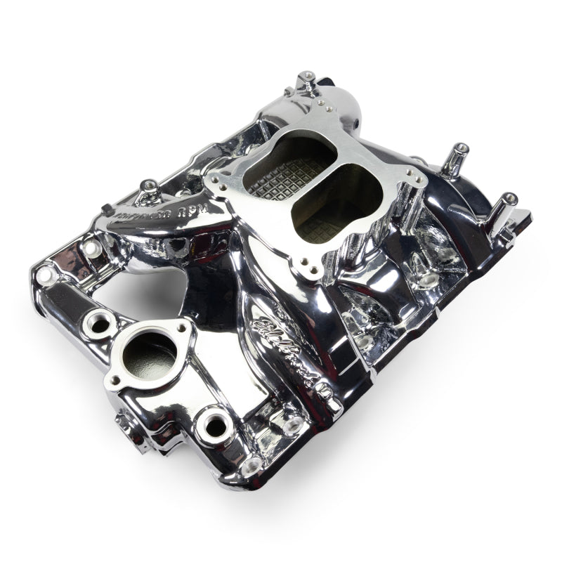 Edelbrock Pontiac 326-455 Performer RPM Intake Manifold - Chrome Plasma Finish