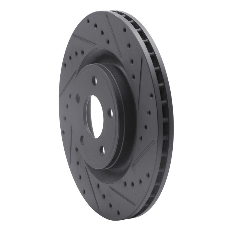 R1 Concepts R1 07-10 Chevrolet HHR Front Right Drilled & Slotted Black Brake Rotor