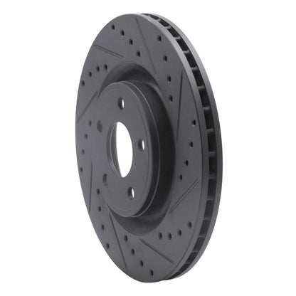 R1 Concepts R1 07-10 Chevrolet HHR Front Right Drilled & Slotted Black Brake Rotor