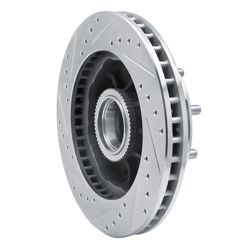 R1 Concepts R1 92-02 Chevrolet C1500 Suburban Front Right Drilled & Slotted Silver Brake Rotor