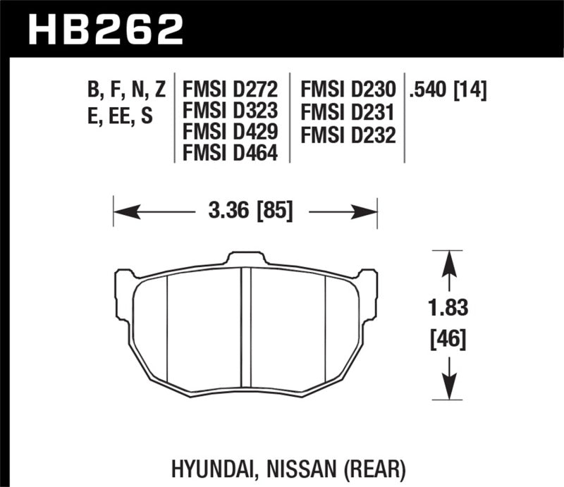 Hawk Performance Hawk 89-97 Nissan 240SX SE HPS Street Rear Brake Pads