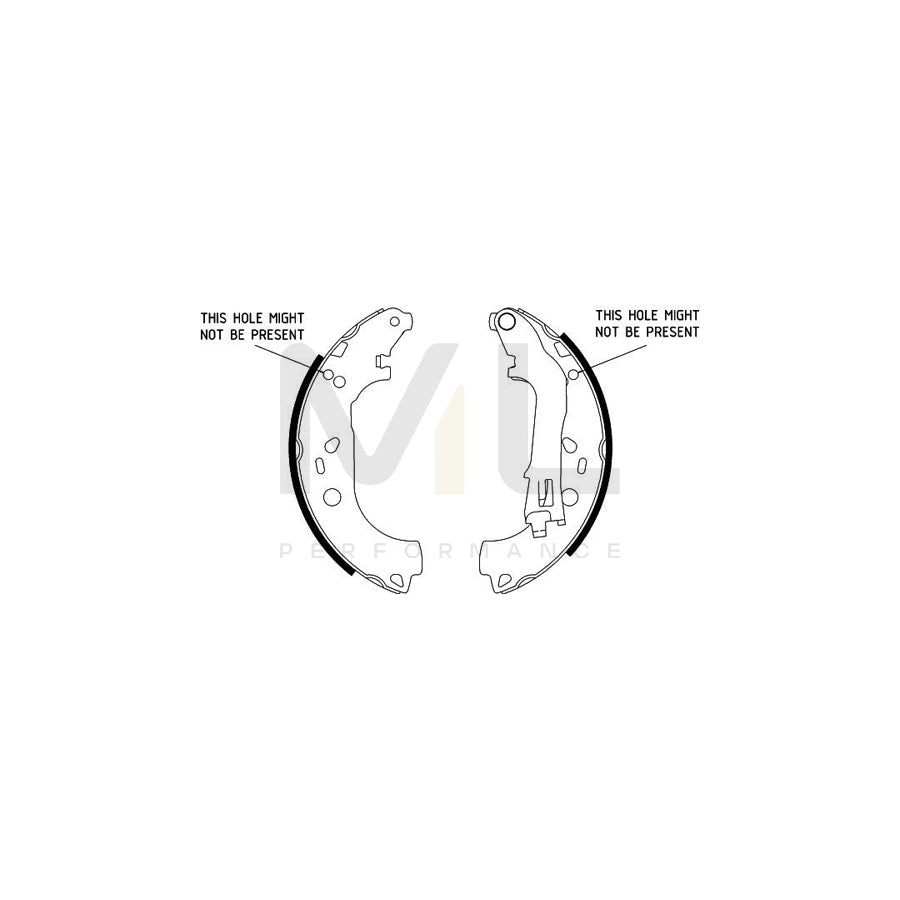 HELLA 8DB 355 002-781 Brake Shoe Set with handbrake lever | ML Performance Car Parts
