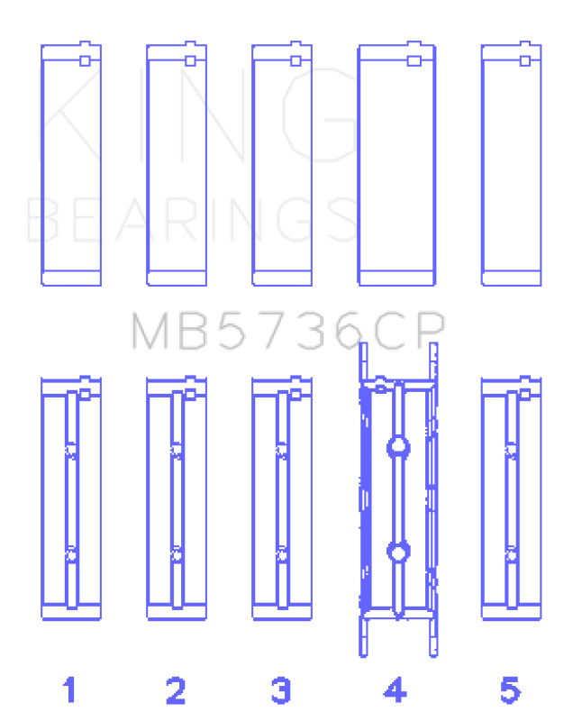 King Engine Bearings Ford Powerstroke 6.0L/6.4L Diesel Crankshaft Main Bearing Set - Size STD