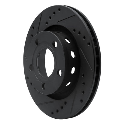 R1 Concepts R1 99-05 Audi A6 Quattro Rear Left Drilled & Slotted Black Brake Rotor