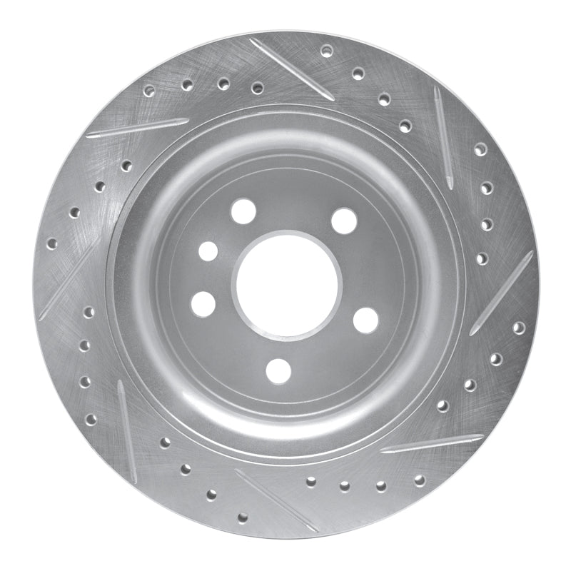 R1 Concepts R1 10-17 Volvo XC60 Rear Left Drilled & Slotted Silver Brake Rotor