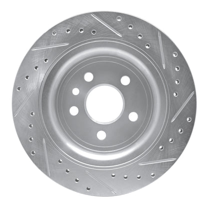R1 Concepts R1 10-17 Volvo XC60 Rear Left Drilled & Slotted Silver Brake Rotor