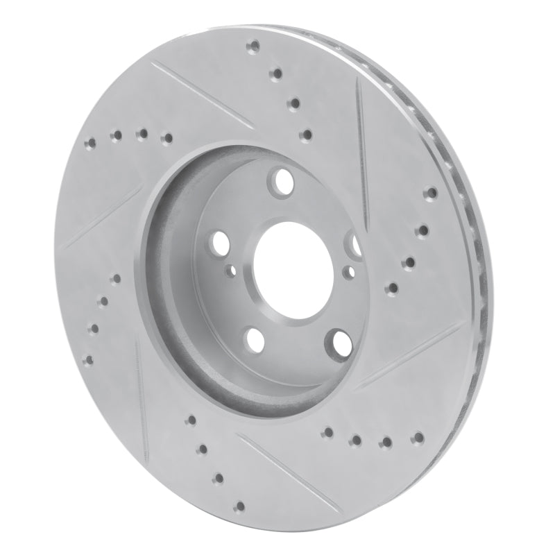 R1 Concepts R1 08-19 Pontiac Vibe Front Left Drilled & Slotted Silver Brake Rotor