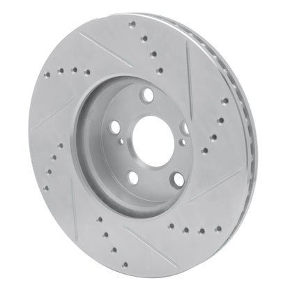 R1 Concepts R1 08-19 Pontiac Vibe Front Left Drilled & Slotted Silver Brake Rotor