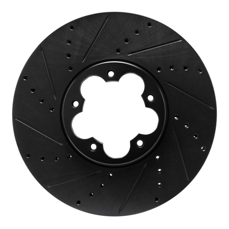 R1 Concepts R1 2020-2025 Ford Transit-350/SRW Front Left Drilled & Slotted Black Brake Rotor