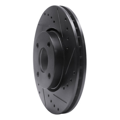 R1 Concepts R1 98-04 Ford Contour Front Right Drilled & Slotted Black Brake Rotor