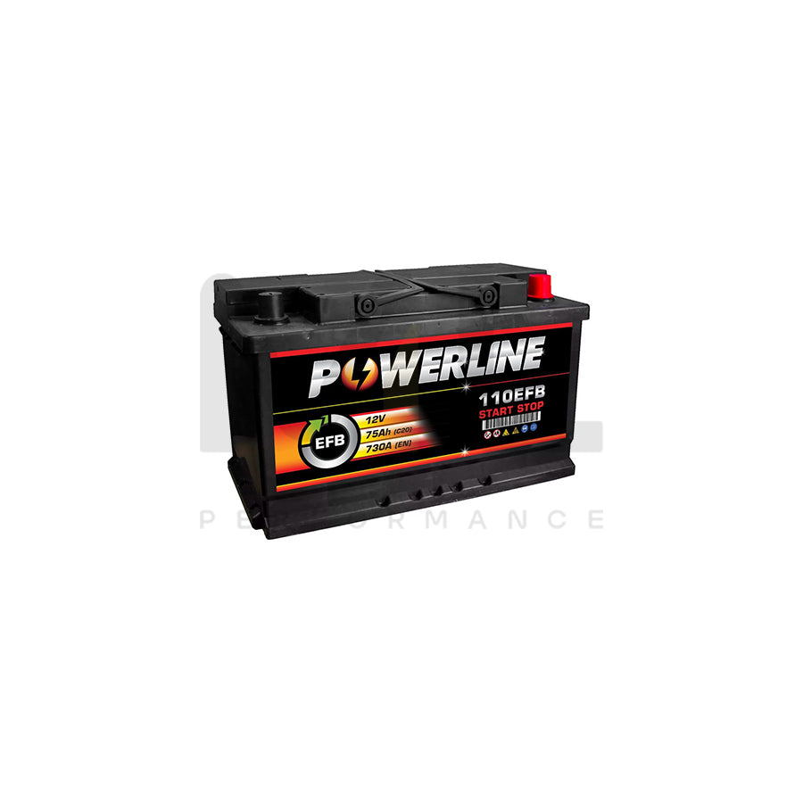 Powerline 110 EFB Start Stop Car Battery 75Ah