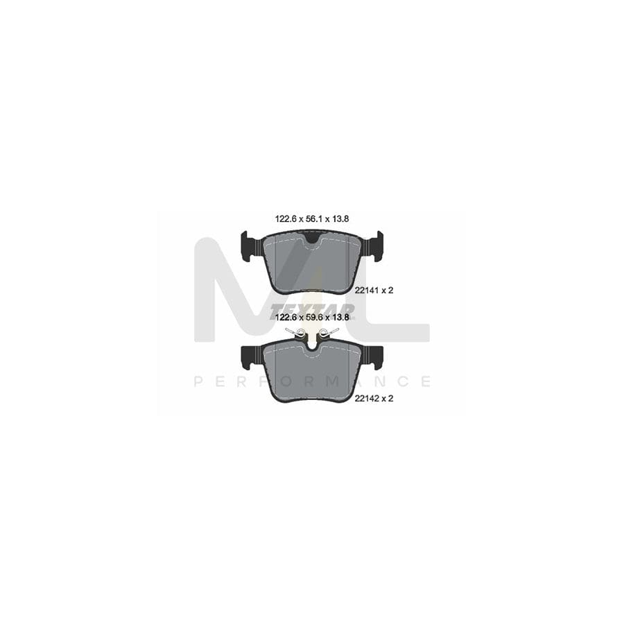 TEXTAR 2214103 Brake pad set for JAGUAR I-Pace (X590) prepared for wear indicator