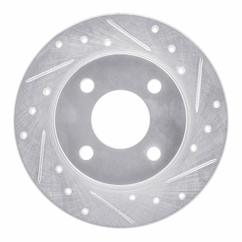 R1 Concepts R1 78-90 Dodge Charger Front Right Drilled & Slotted Silver Brake Rotor