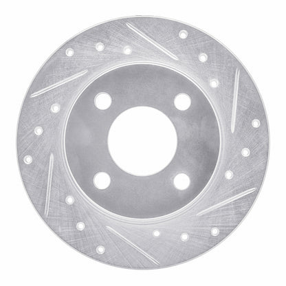 R1 Concepts R1 78-90 Dodge Charger Front Right Drilled & Slotted Silver Brake Rotor