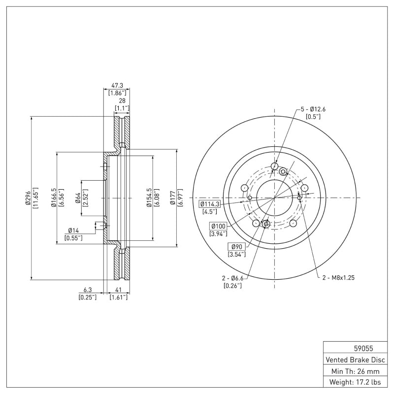 DFC 07-16 Acura RDX Front Brake Rotor