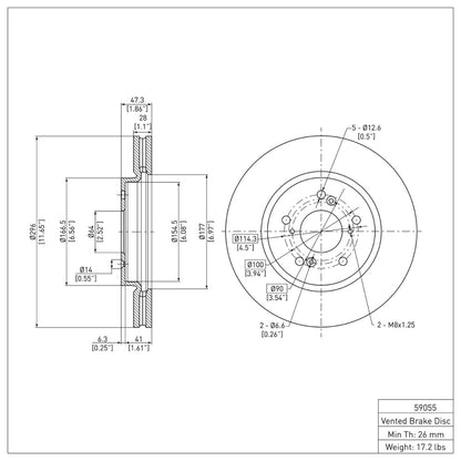 DFC 07-16 Acura RDX Front GeoSPEC Coated Rotor