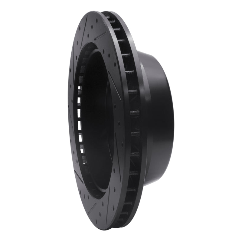 R1 Concepts R1 00-14 Cadillac Escalade ESV Rear Right Drilled & Slotted Black Brake Rotor