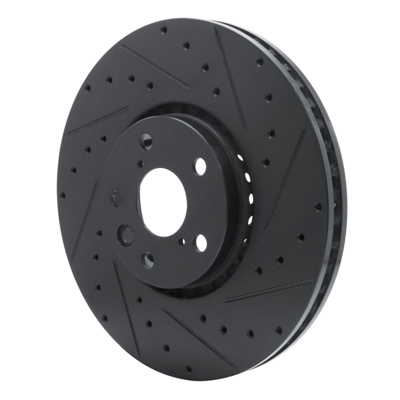 R1 Concepts R1 06-20 Lexus IS350 Right Front Drilled & Slotted Black Brake Rotor
