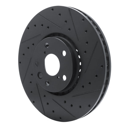 R1 Concepts R1 06-20 Lexus IS350 Right Front Drilled & Slotted Black Brake Rotor